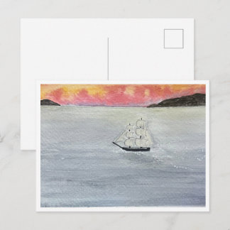 Röda himlar på natten sjömäns glädje vykort