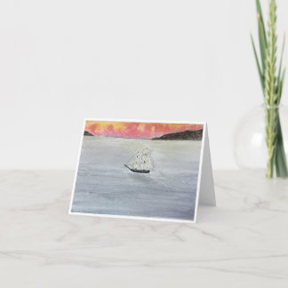 Röda himlar på natten sjömans glädje vykort