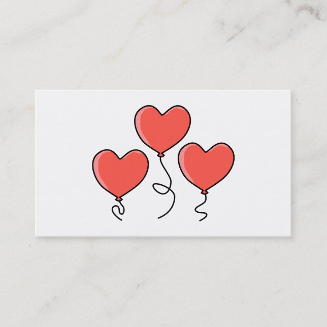 Röda hjärtaBalloons. Visitkort (Framsida)