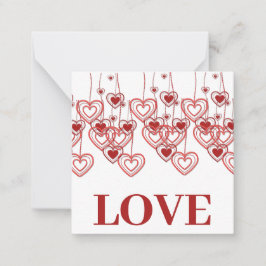 Röda hjärtan Alla hjärtans dag Falt vykort