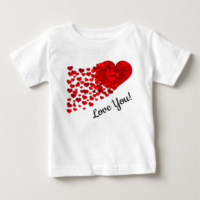 Röda Hjärtan Älskar Dig T Shirt (Framsida)