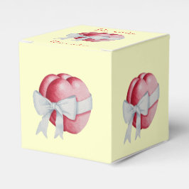 röda hjärtan bundna med vita bögar för bröllop presentaskar