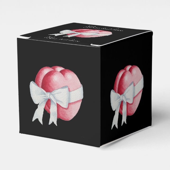 röda hjärtan bundna med vitt armband bröllop presentaskar (Framsidan Sidan)