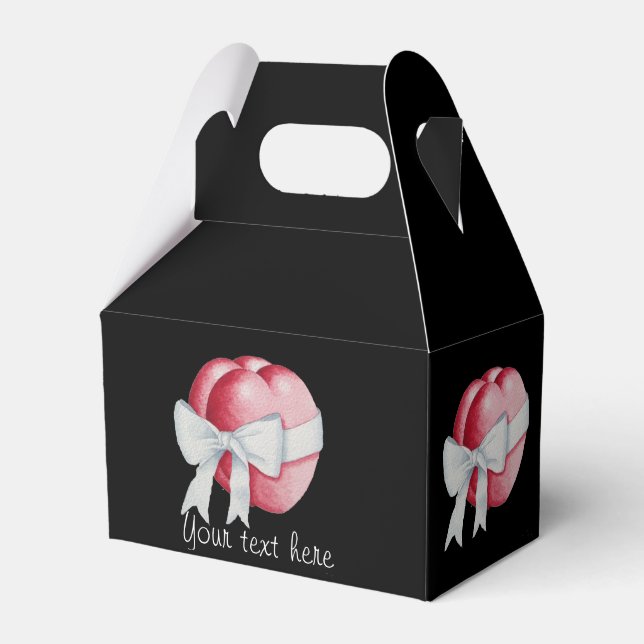 röda hjärtan bundna med vitt band för bröllop presentaskar (Framsidan Sidan)