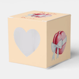 röda hjärtan bundna med vitt band för bröllop presentaskar