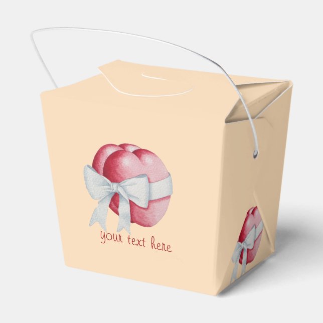 röda hjärtan bundna med vitt band för bröllop presentaskar (Baksidan Sidan)