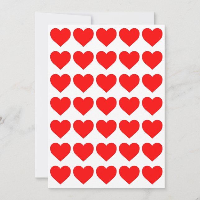 Röda hjärtan design mönster valentin kärlek julkort (Framsida)
