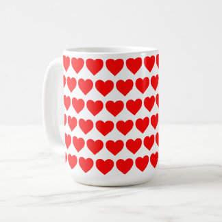 Röda hjärtan design mönster valentin kärlek kaffemugg
