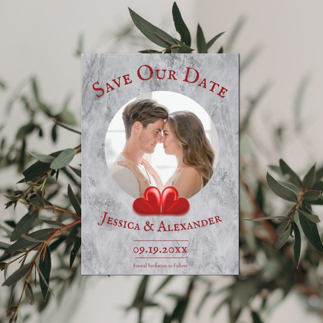 Röda Hjärtan Foto Spara Datum Datumet (Skapare uppladdad)