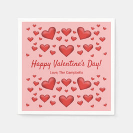 Röda hjärtan Glad Alla hjärtans dag och Anpassning Pappersservett
