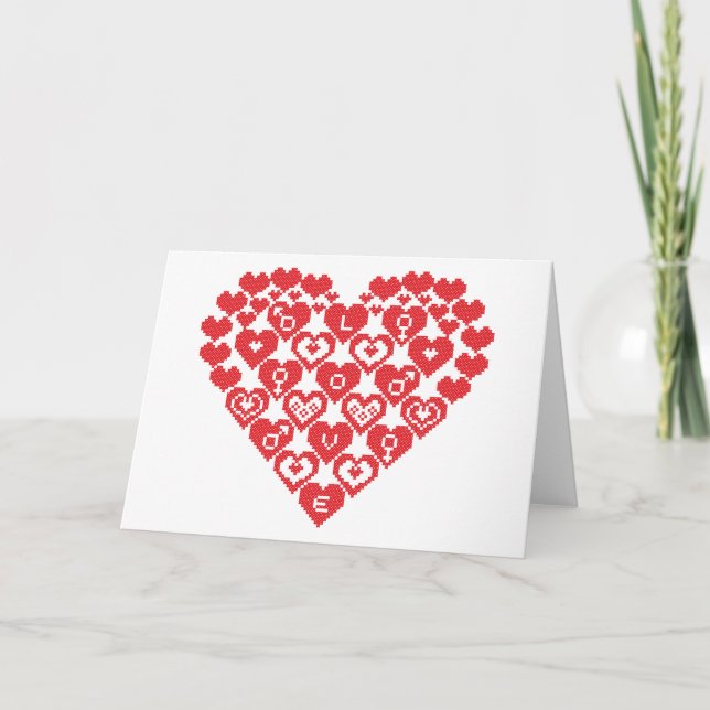 Röda hjärtan helgkort (Framsida)