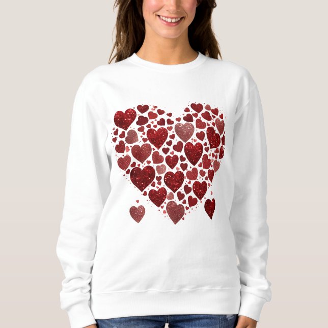 Röda hjärtan i kärlek, din Valentines day-gåva T Shirt (Framsida)