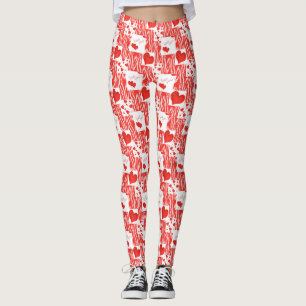 Röda hjärtan, kärlek. leggings