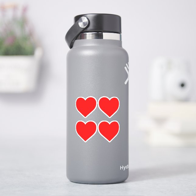 Röda hjärtan klistermärken (HydroFlask)