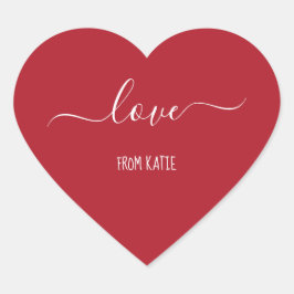 Röda hjärtan-klistermärken med kärlek för Alla hjä Hjärtformat Klistermärke