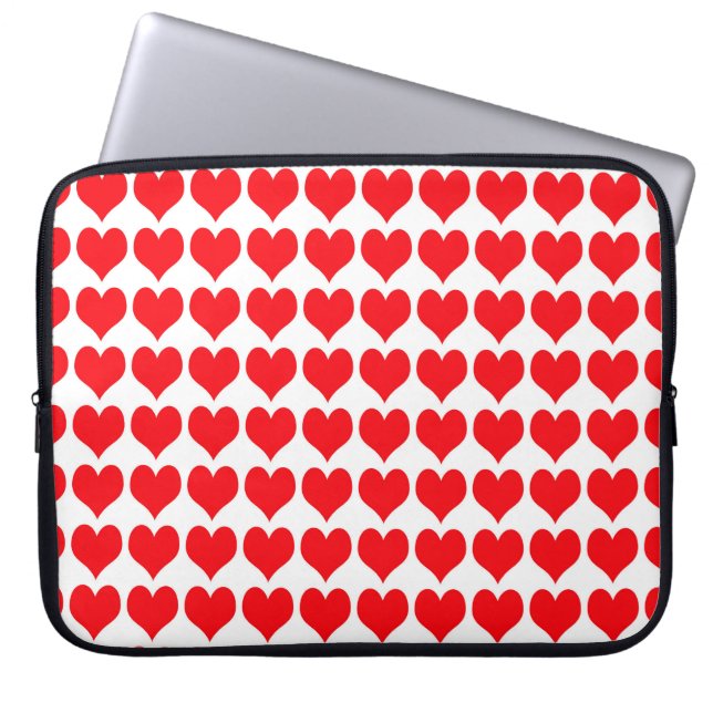 Röda Hjärtan Laptop Fodral (Framsidan)