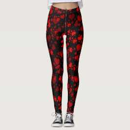 röda hjärtan Leggings modernt trendigt mönster ele