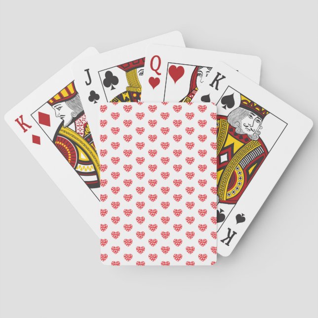 Röda hjärtan med små öron casinokort (Baksidan)