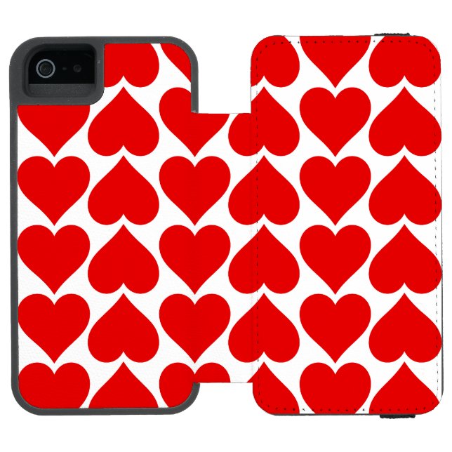 Röda hjärtan Mönster, Romantisk, Kärlek Incipio iPhone Wallet Skal (Folio Öppen)