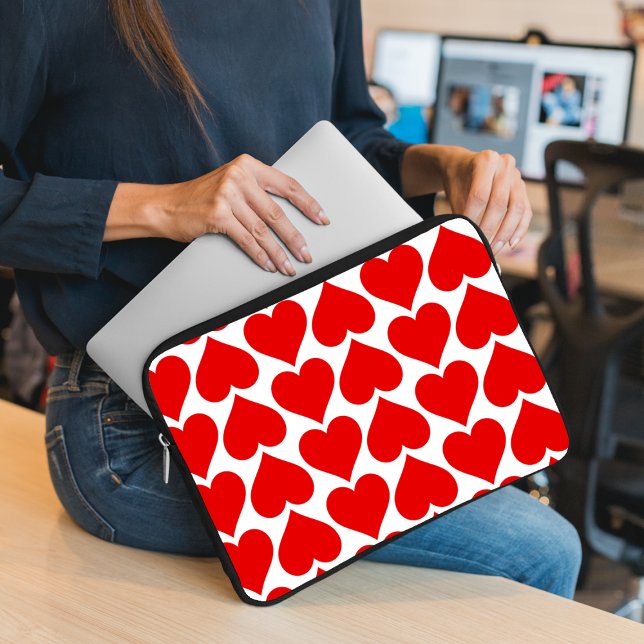 Röda hjärtan Mönster, Romantisk, Kärlek Laptop Fodral (Skapare uppladdad)