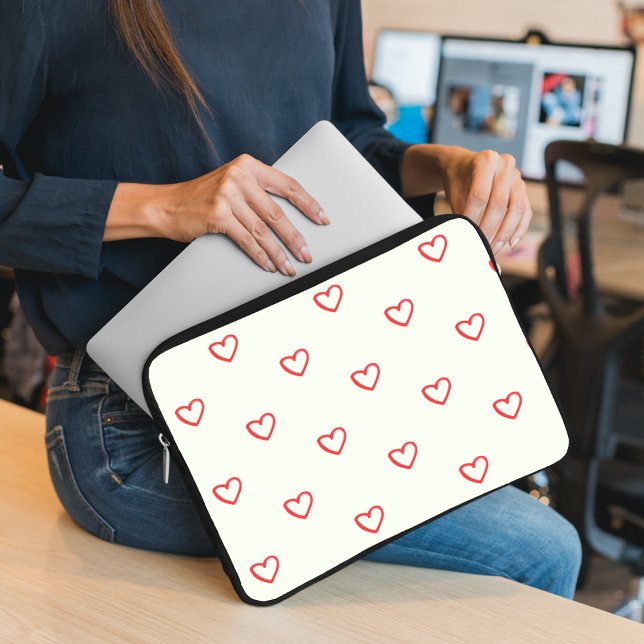 Röda hjärtan Mönster, Söt, Kärlek Laptop Fodral (Skapare uppladdad)