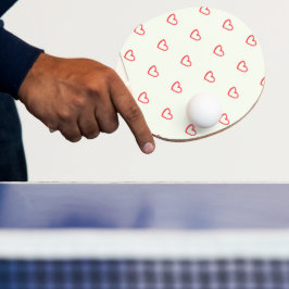 Röda hjärtan Mönster, Söt, Kärlek Pingisracket