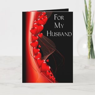 Röda hjärtan på Black Make Valentine Card Helgkort