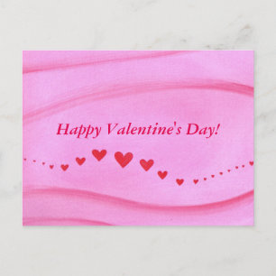 Röda hjärtan på Rosa Valentine Postcards Helg Vykort