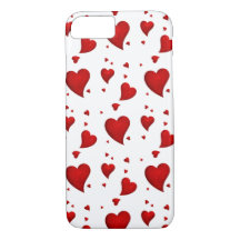 Röda hjärtan på vitt