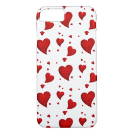 Röda hjärtan på vitt