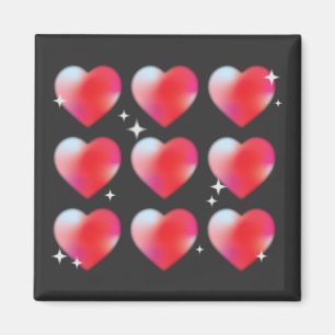 Röda hjärtan romantisk kärlek, valentins dag magnet