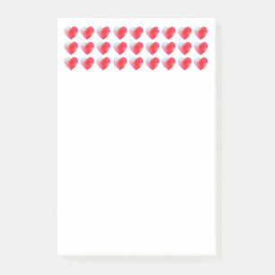 Röda hjärtan romantisk kärlek, valentins dag post-it block