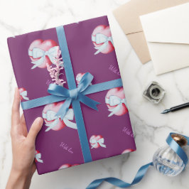 röda hjärtan som är bundna med vita band romantisk presentpapper