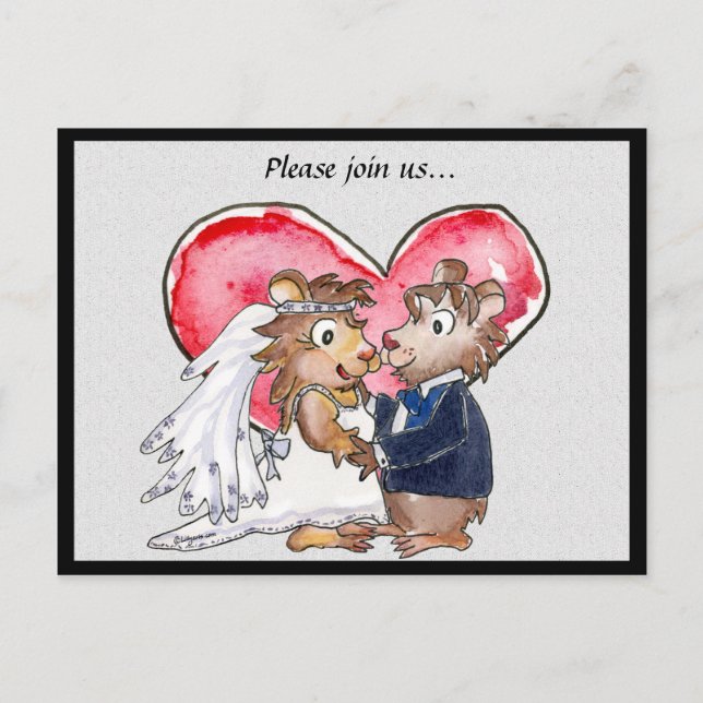 Röda Hjärtan Söta Bröllop Spara Datum-kort Meddelande Vykort (Framsida)