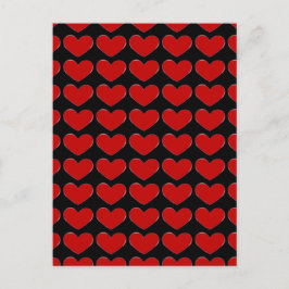 Röda hjärtan Svart bakgrund Kärlek Bröllop Porto Vykort