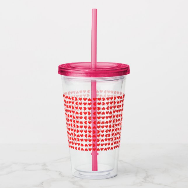 Röda hjärtan take away mugg (Framsida)