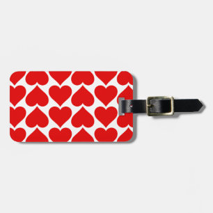 Röda hjärtan Valentine geometric mönster Bagagebricka