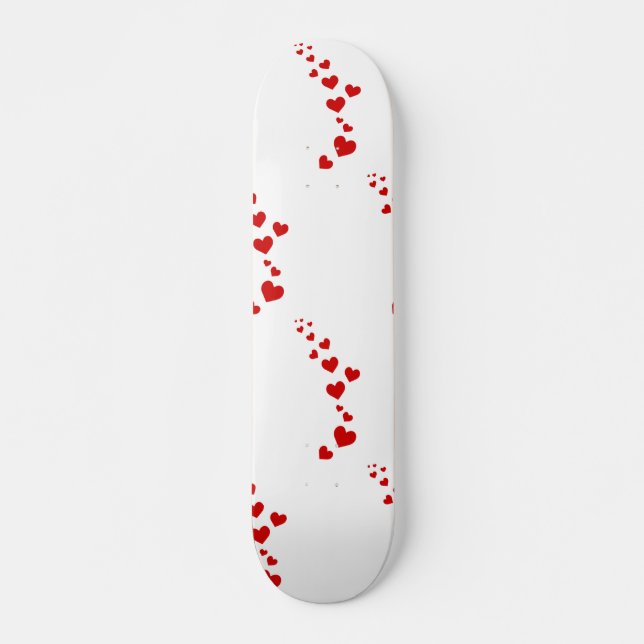 Röda hjärtan Valentine Speciell Mini Skateboard Bräda 18,5 Cm (Framsida)
