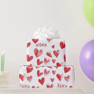 Röda Hjärtan XOXO Alla Hjärtans Dag Presentpapper