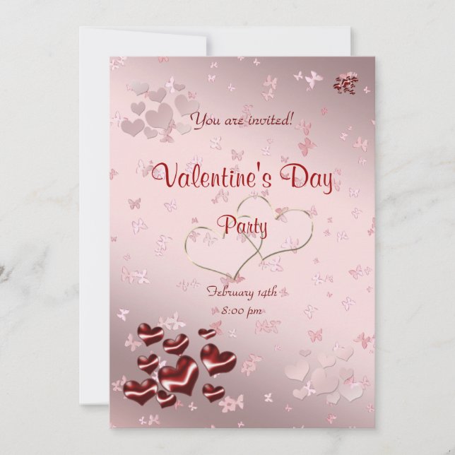 Röda hjärtans Alla hjärtans dag-inbjudan Inbjudningar (Framsida)