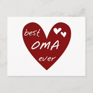 Röda hjärtans bästa Oma någonsin T-shirts och pres Vykort