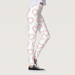 Röda hjärtans kontur, Avslappnad Alla hjärtans dag Leggings