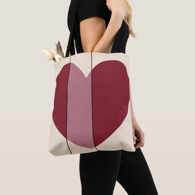 Röda hjärtans nyanser tygkasse (Närbild)