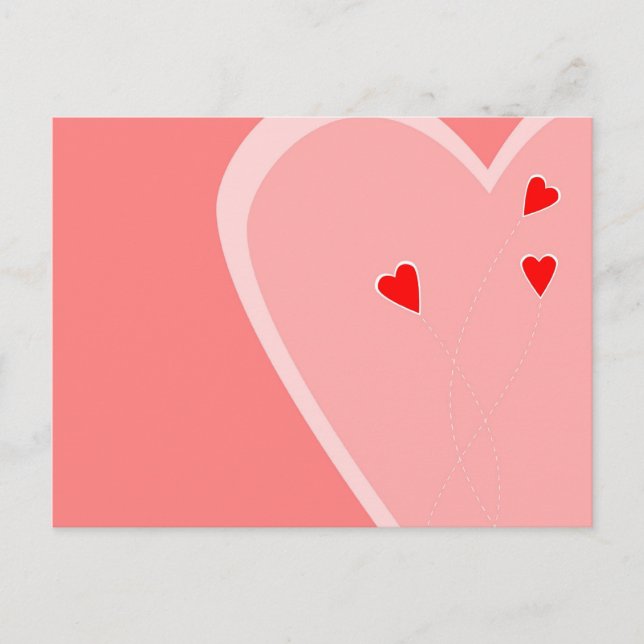 Röda Hjärtans Postkort Vykort (Framsida)