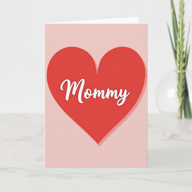Röda Hjärtat Mamma Kärlekskort Kort (Framsida)