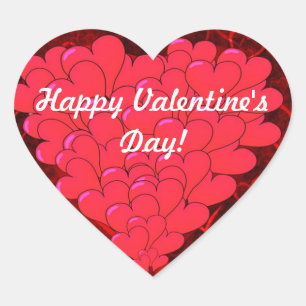 Röda hjärtavalentin dag hjärtformat klistermärke