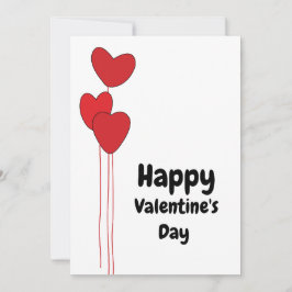Röda hjärtballonger Glad Alla Hjärtans Dag Julkort