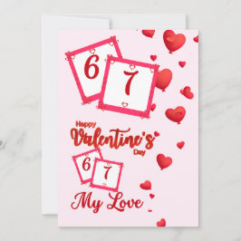 Röda hjärtballonger Glad Alla Hjärtans Dag Min Äls Julkort