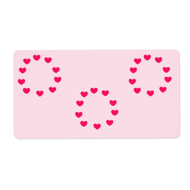 röda hjärtcirklar på rosa fraktsedel (Framsidan)