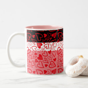 Röda hjärter i Roligten valentines day mugg
